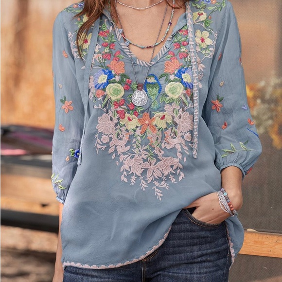 Johnny Was Tops - Johnny Was Taifa embroidered top RUN BIG. New with tags.